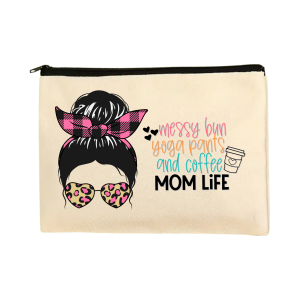 Messy Bun Mom Life Make-Up Bag